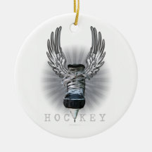 Winged Hockey Christmas Tree Ornaments