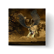 Winged Lioness  Button