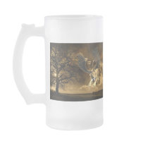 Winged Lioness  Frosted Beer Mug