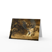 Winged Lioness  Greeting Cards