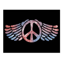 Winged Peace Symbol Post Cards