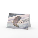 Winged Polar Bear Angel Christmas Card