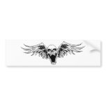 winged skull Bumper Sticker bumper stickers