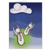 Winged Tennis Shoes Greeting Cards