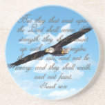 Wings as Eagles, Isaiah 40:31 Christian Bible Drink Coaster