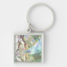 Wings of Angels – Celestite & Amethyst Crystals Key Chain