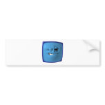 winking blue square smiley bumper stickers