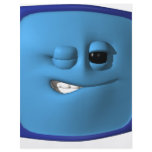 winking blue square smiley flyers
