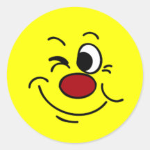 Winking Face: Sure I can cover for you at work Round Sticker