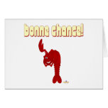 Winking Red Lobster Bonne Chance Greeting Cards