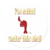Winking Red Lobster I'm Naked Under This Shell Stickers