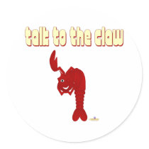 Winking Red Lobster Talk To The Claw Round Sticker