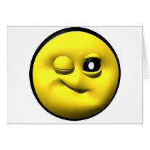 Winking yellow smiley card