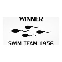 winner swim team 1958 icon personalized photo card