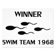 winner swim team 1968 icon custom invitations