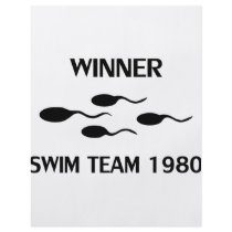 winner swim team 1980 icon flyer design