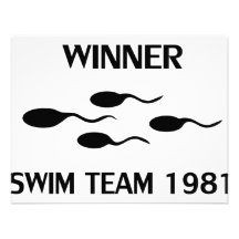 winner swim team 1981 icon personalized invitations