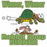 winner winner rabbit soup dinner fable humour photo sculptures