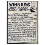 Winners July - August Slogan Contest flyers