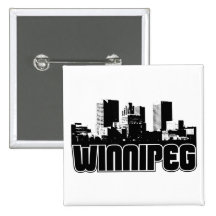 Winnipeg Skyline Pinback Buttons