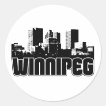 Winnipeg Skyline Round Sticker