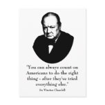 Winston Churchill and Funny Quote postcards