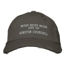 WINSTON CHURCHILL QUOTE - HAT EMBROIDERED BASEBALL CAP