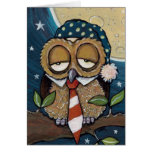 Winston | Sleepy Business Owl Art Card cards