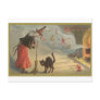 Wintage Halloween Witch, Cat Postcards