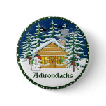 Winter Adirondack Mountain Cabin Buttons