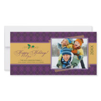 Winter Argyle Happy Holidays Photocard (purple)
