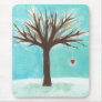 Winter bare tree red heart love primitive folk art