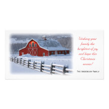 Winter Barn Photo Card