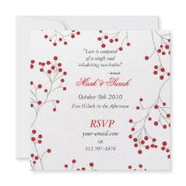 Winter Berries Invitation Sq. White