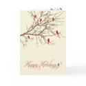 Winter Birds Holiday Card (cranberry)