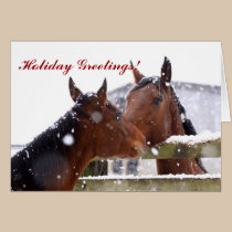 Winter Blizzard Horse Christmas Greeting Card cards