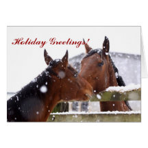 Winter Blizzard Horse Christmas Greeting Card