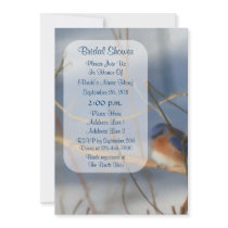 Winter Bluebird Art Bridal Shower Invite