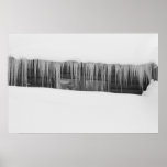 Winter Cabin Black and White Photo Poster