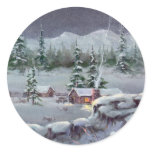 WINTER CABIN by SHARON SHARPE Stickers