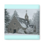 Winter Chapel Fridge Magnet