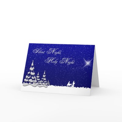 Winter Christmas Silent Night Greeting Cards by StarStock