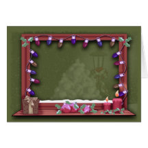 Winter Christmas Window Lights Photo Insert Cards