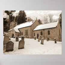 Winter Church XL Canvas Print