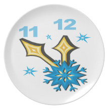 Winter Clock Dinner Plates