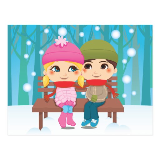 Winter Couple Post Cards