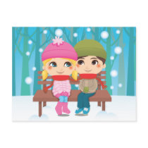 Winter Couple Post Cards
