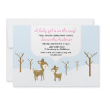 Winter Deer and Fawn Baby Shower Invite - Girl
