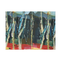 Winter / Fall  Abstract Landscape Art Painting Stretched Canvas Print