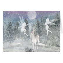 winter fantasy Siluetts Note Card